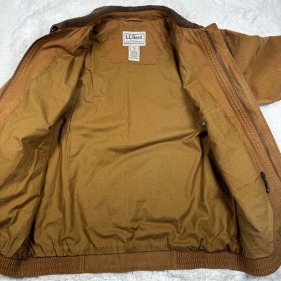 Vintage LL Bean Chore Jacket Men's Medium Brown Cotton Barn Coat Bomber DRH9 - Picture 9 of 11